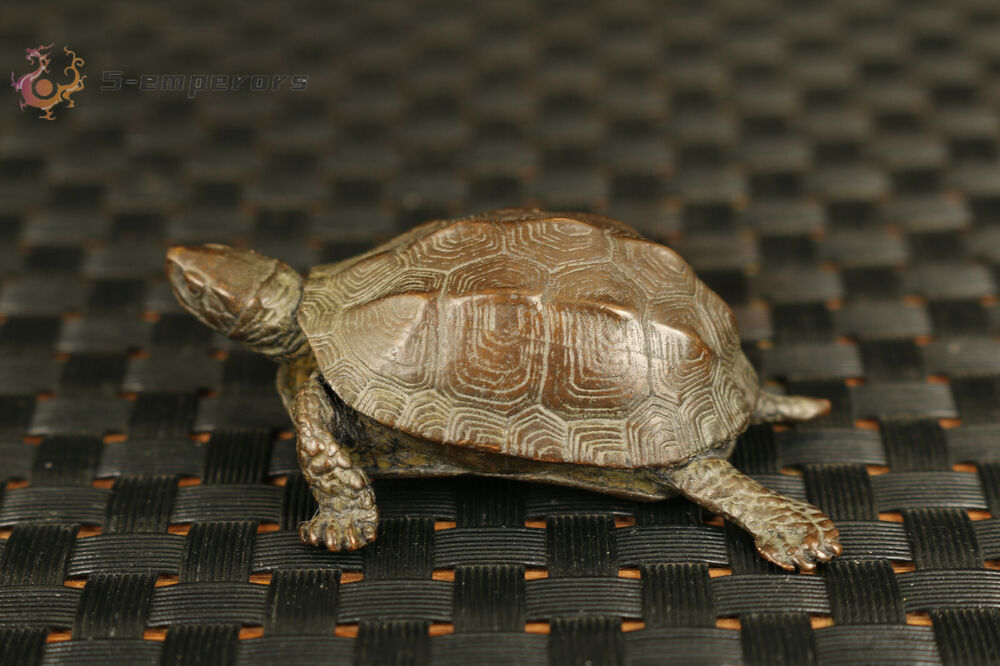 Chinese bronze hand casting tortoise Turtle figure statue Tea pet