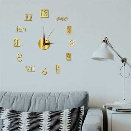 DIY Wall Clocks Creative Acrylic Punch-Free Luminous Living Room Home Decor 16in