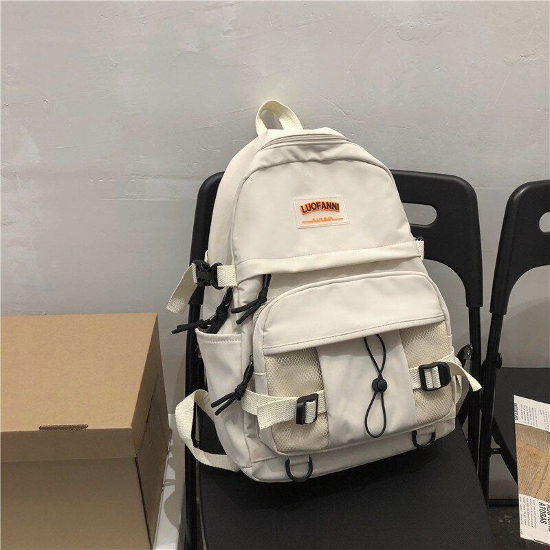 Large Backpacks Solid Zipper Purse Traveling Bags 33*17*43 CM Oxford Nylon Black