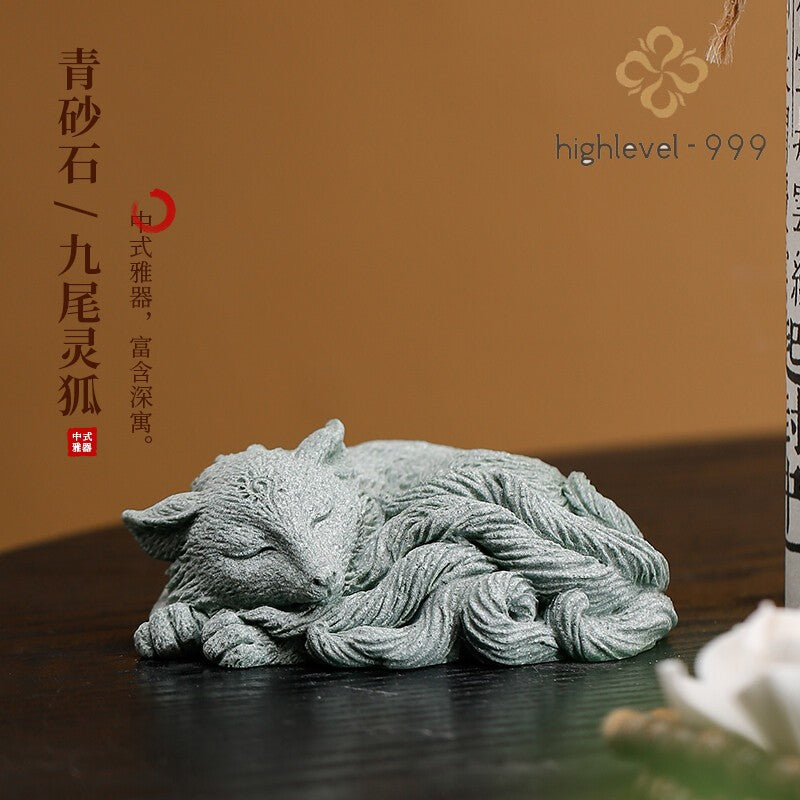 Creative New Chinese Nine Tailed Spirit Fox Tea Pet Decoration