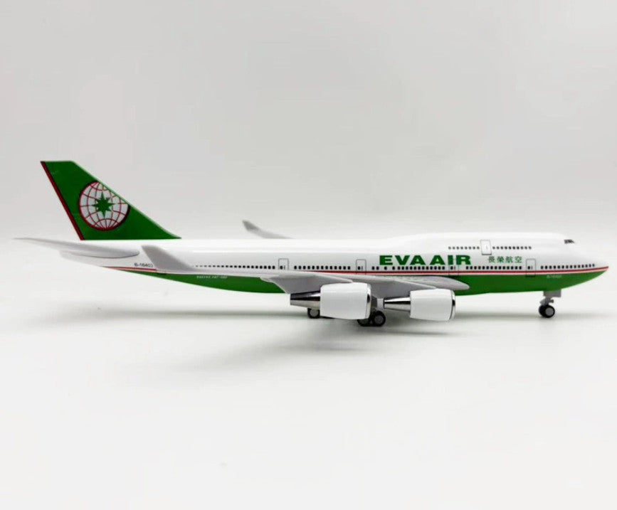 30CM EVA AIR BOEING 747-400 Passenger Plane Landing Gear Resin Aircraft Model