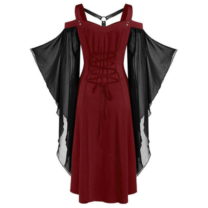 Devil Fashion Womens Steampunk Waistcoat Corset Dress Black Gold Gothic