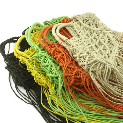 Large Hollow Rope Woven Handbags Summer Beach Shoulder Bag Casual Purse 31*16 CM