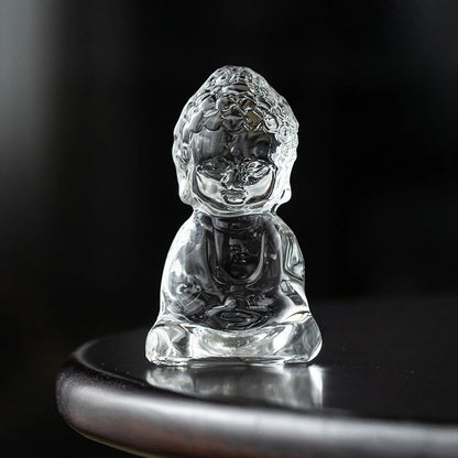 8.5cm Glass Rulai Buddha Tea Pet Ornament Statue Kung Fu Tea Tray Accessories