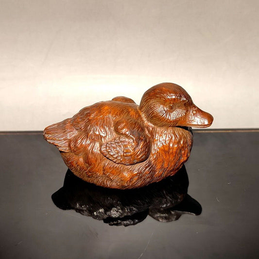 car decoration interior accessoriescar cute duck statue home decor wood carving