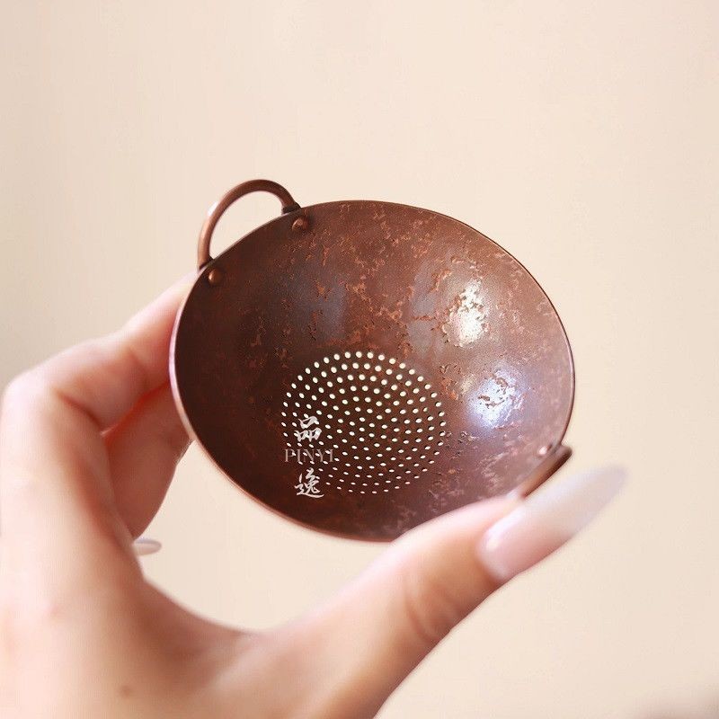 Japanese Purple Copper Handmade Teapot Strainer Gongfu Tea Accessory