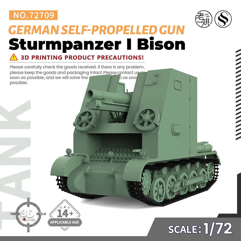 SSMODEL SS72709 1/72 25mm Military German Sturmpanzer I Bison Self-Propelled Gun