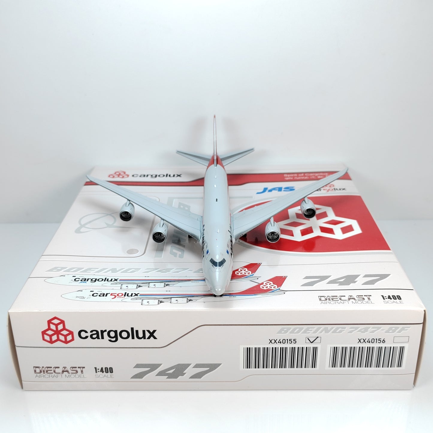 1:400 JC Wings CARGOLUX BOEING B747-8 Passenger Airplane Diecast Model