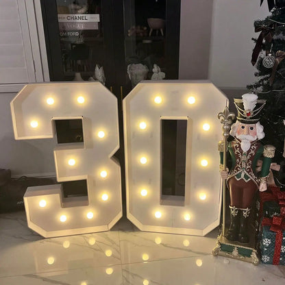 1Pc 91.5cm Light Up Digital Marquee Frame KT Board Number 0-9 With Bracket LED