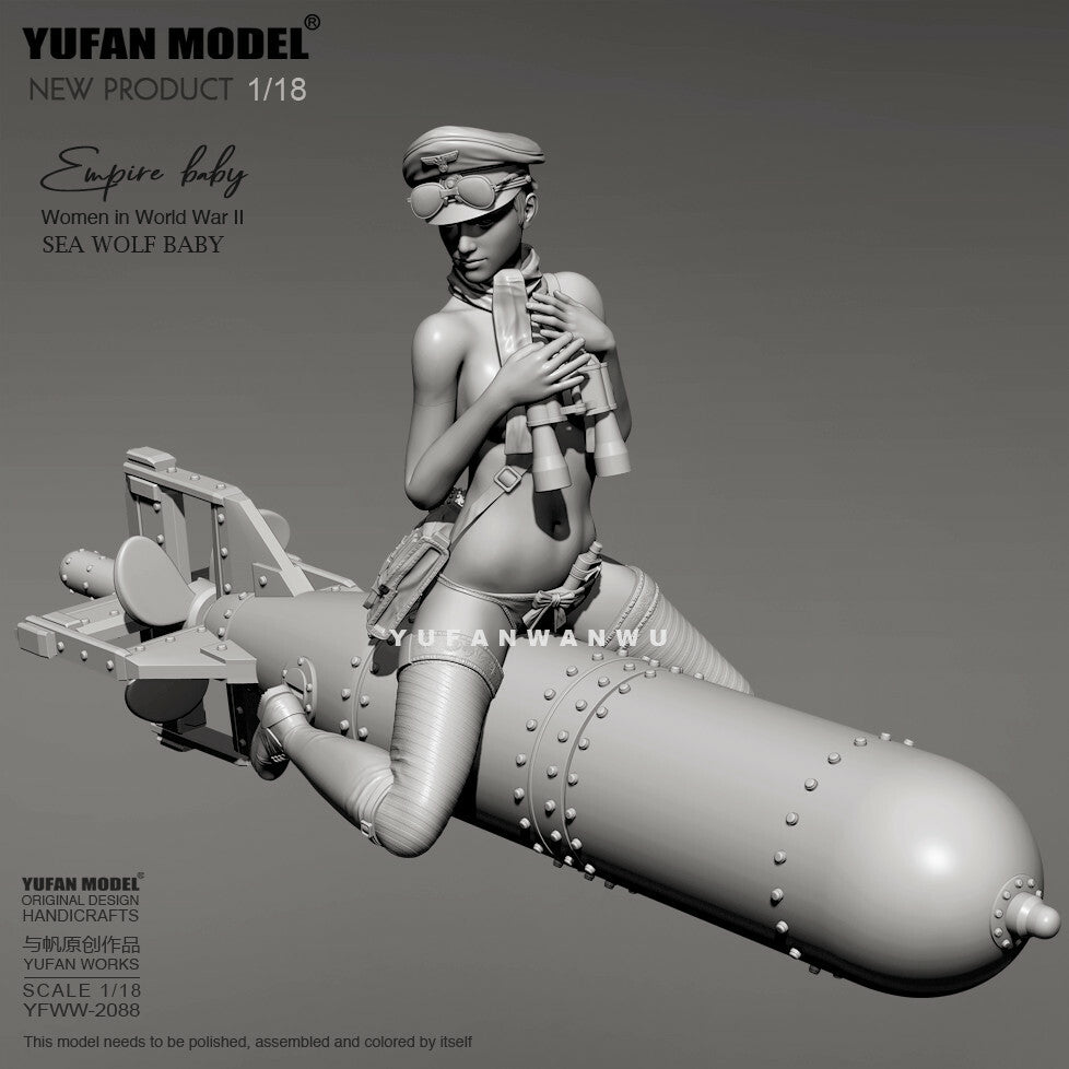 1/18 resin figures model Fantasy Empire baby and torpedo Unassembled Unpainted