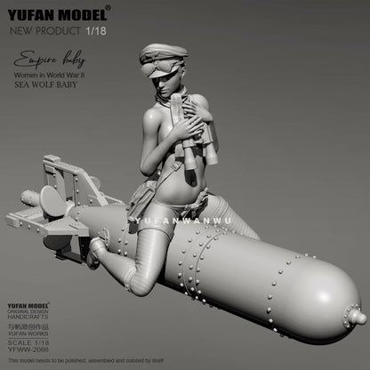 1/18 resin figures model Fantasy Empire baby and torpedo Unassembled Unpainted