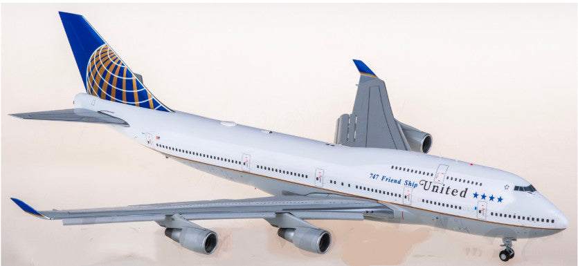 1:200 JC Wings United Airlines B747-400 Flap Down Plane Diecast Aircraft Model