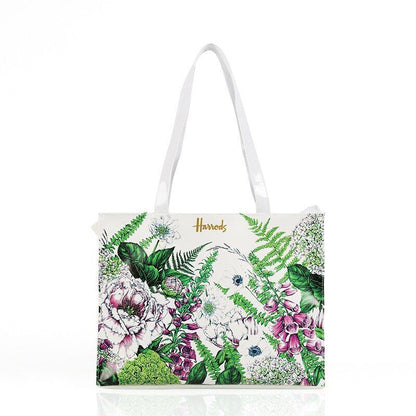 PVC Reusable Shopping Bag Flower Print Waterproof Handbag Shoulder Bags Leisure
