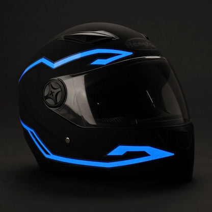Motorcycle LED Night Lights Strip Riding 4PCS Signal Helmet EL Cold Light 4 Mode