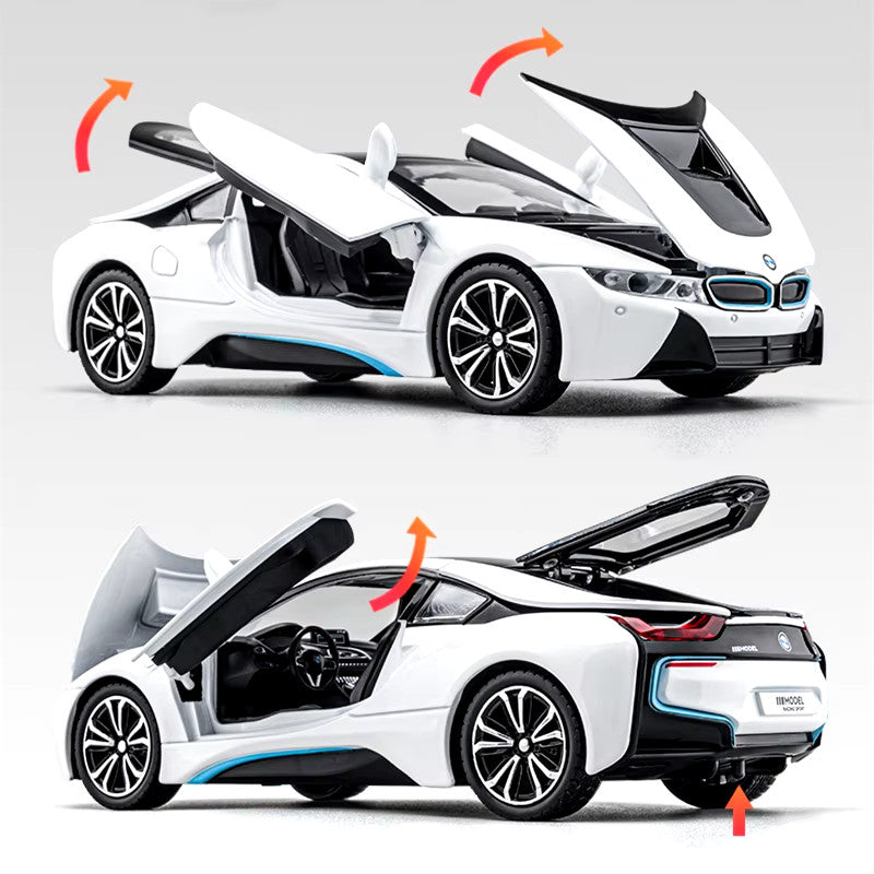 1:32 I8 New Energy Car Alloy Sports Car Model Diecast Simulation Metal Racing Ve
