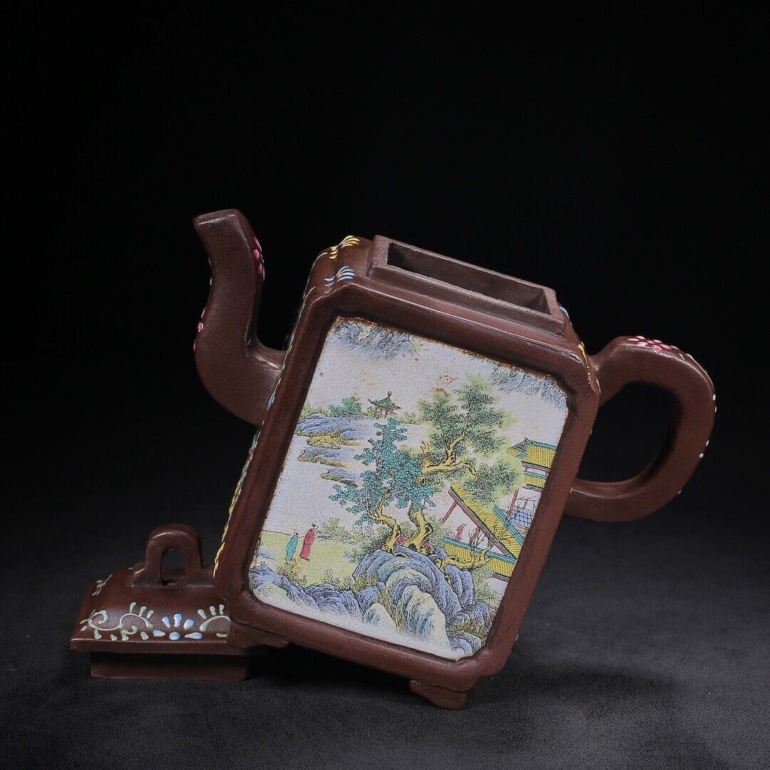 Chinese Yixing Zisha Clay Handmade Exquisite Teapot （四方 底款：陈鸣远）