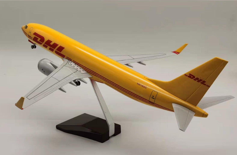 47CM 1:80 DHL BOEING 737 Plane Aircraft Landing Gear Resin Airfreighter Model