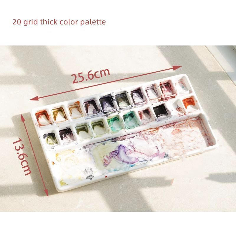 Watercolor Palette Ceramic Oil Painting White Porcelain Shell Color Mixing Plate