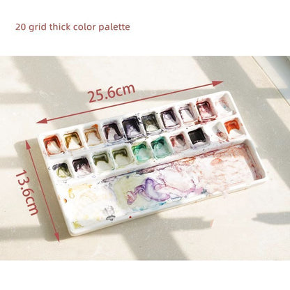 Watercolor Palette Ceramic Oil Painting White Porcelain Shell Color Mixing Plate