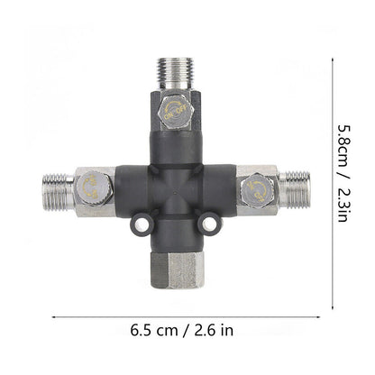 3 in1 1/8 Three Way Adjustable Air Hose Splitter Airbrush Connecting Accessories