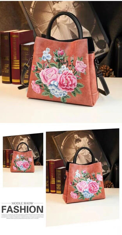 Brighton Fashionista Diva Glam Girls Slim Expandable Leather Shoulder Tote Bag