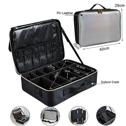 Make Up Case Professional Cosmetic Bag Synthetic Leather Makeup Purse Waterproof