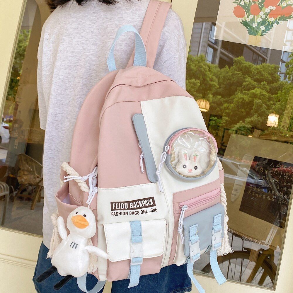 Nylon Bag College Student Backpack Waterproof Fashion School Backpack 30*13*40CM