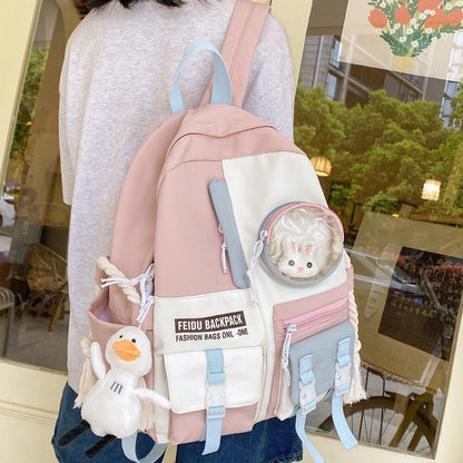 Nylon Bag College Student Backpack Waterproof Fashion School Backpack 30*13*40CM