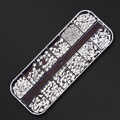 Nail Art Decor 12Design Box 3D Irregular Abalone Seashell Fragment Flakes Charms