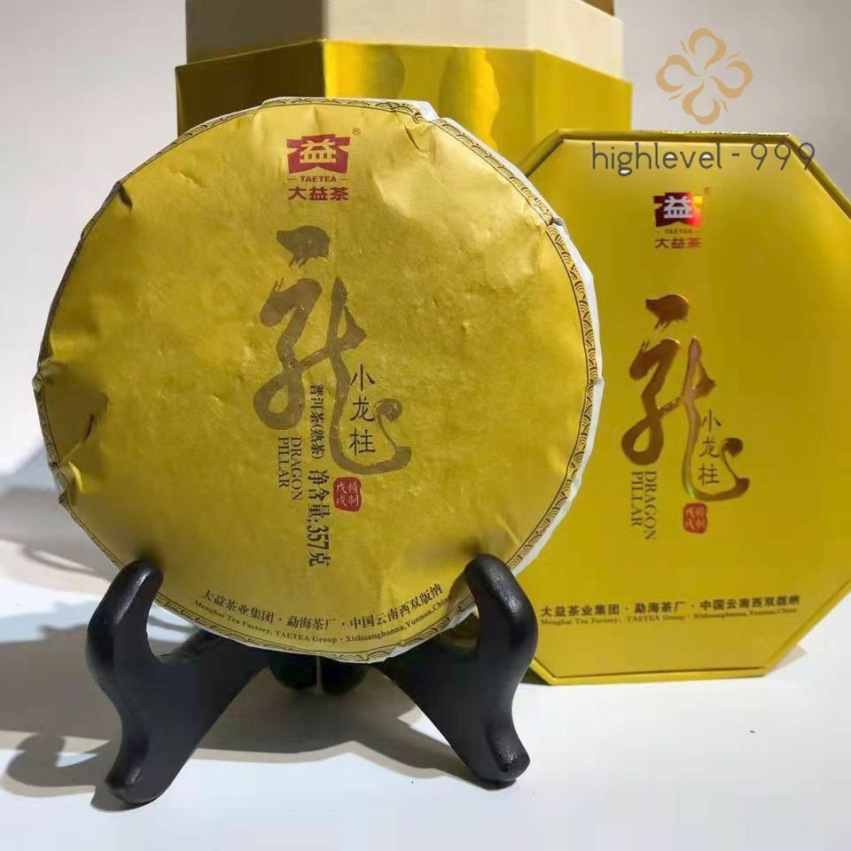 357g 2018 Small DRAGON PILLAR Menghai TAETEA Dayi Tea Cake Pu-erh Ripe Puer