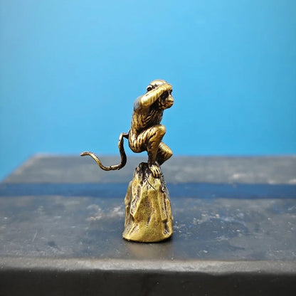 30mm Brass Stone Monkey Mini Statue Rockery Moss Micro Landscape Model Ornament