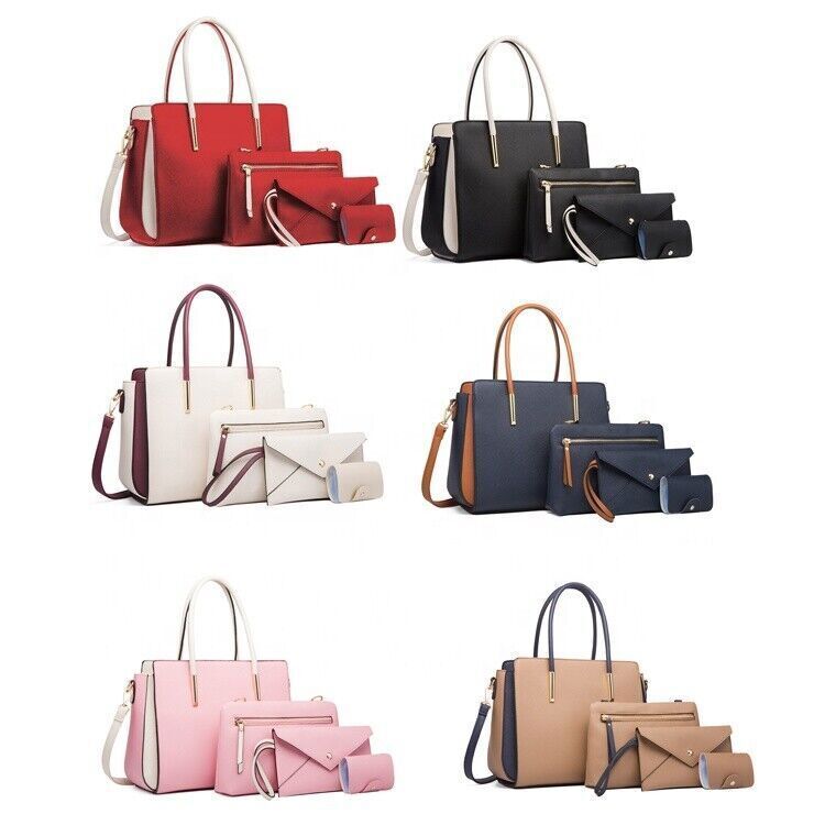 Shoulder bag big size sets for ladies 4X1 trendy women purses and handbags