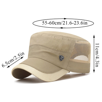 Summer Men's Mesh Flat Cap Army Hat Cadet Castro Military Patrol Baseball Casu