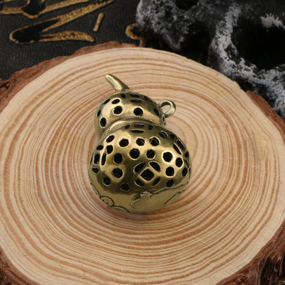 Solid Brass gourd pendant Figurine Small Statue Home Ornament Collectibles