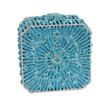 Party Purse Luxury Crystal Clutch Metal Frame Evening Bag Handbags 11*11*6.5 CM