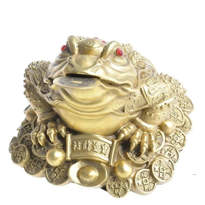 Feng Shui Three Legged Money for Frog Brass Toad Chinese Craft Decor
