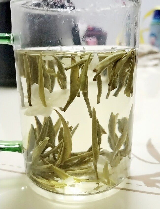 LAN XUE,CHINESE Jasmine Silver Needle Flavor GREEN Leaf Tea,JASMIN Jasmintee tee