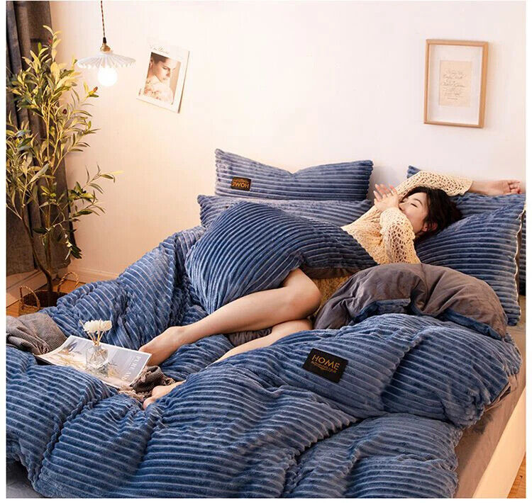 Duvet Cover Winter Couple Quilt Cover Double Bed Bedding Set Queen King Size