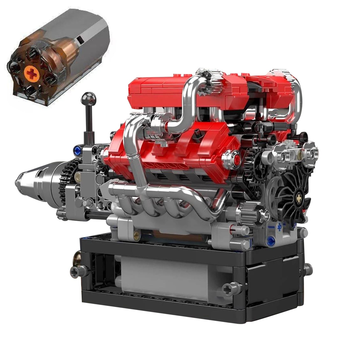 V8 Engine Motor Mechanical Engineering Model Building Block Toy Gift ABS