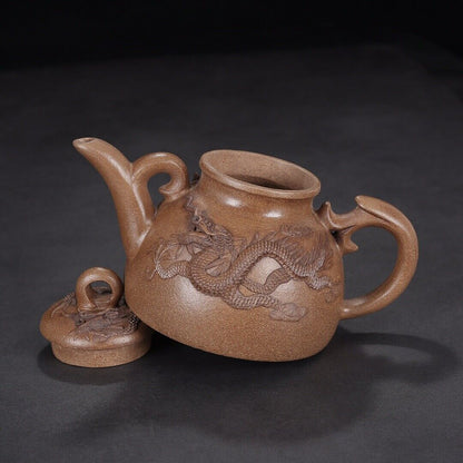 Chinese Yixing Zisha Clay Handmade Exquisite Teapot （龙行天下 底款：时大彬）