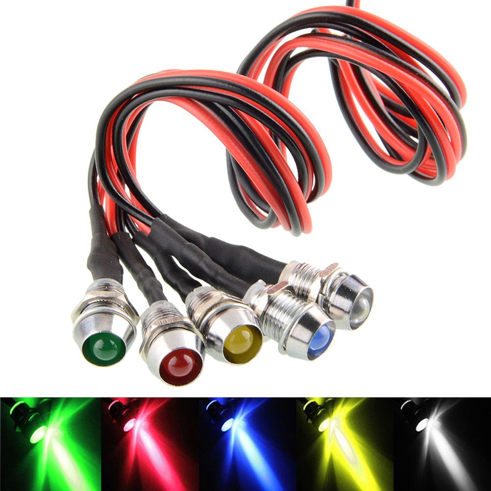 5Pcs 22cm Multi Colors Car LED Indicator Light Bulb Warning Light Lamp I