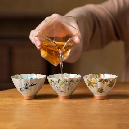 60ML Exquisite Hand-painted Wood Ash Kung Fu Tea Cup Ceramic Tea Cup Tea Set