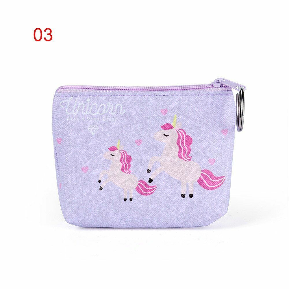 Mini Portable Bags Women Girl Unicorn/Flamingo Printing Coin Purse Holder Wallet