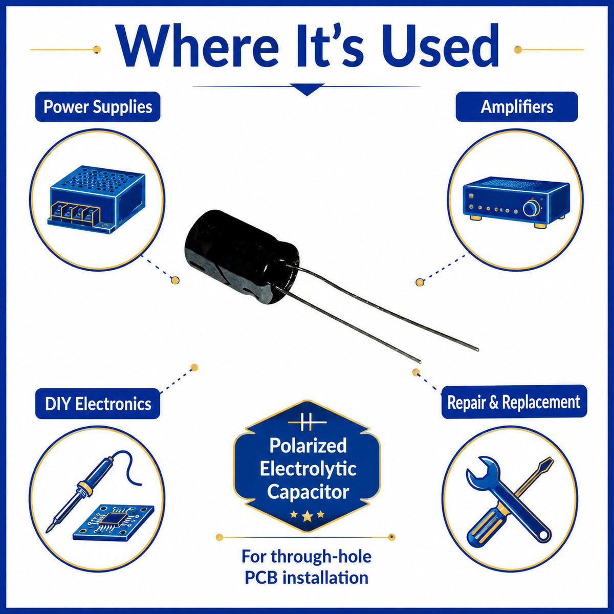 Electrolytic Radial Lead Capacitor 35V 4,700µF - Pack of 100