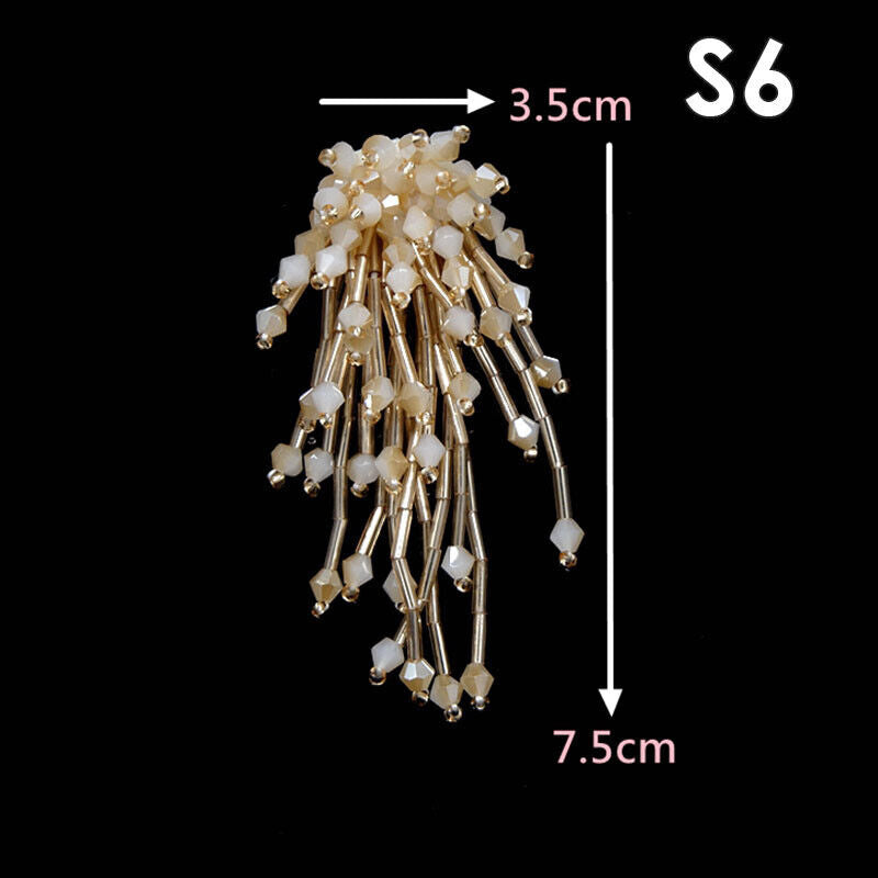 Tassel Nail Bead Cloth Paste Bag Earrings Jewelry Accessories Patch DIY Material