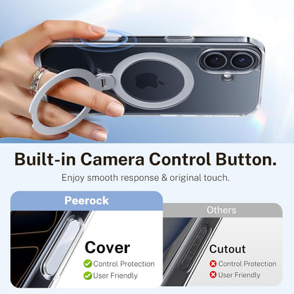 For Iphone 17 Case: with 360° Spin Magnetic Stand, Camera Control Button, Fit fo
