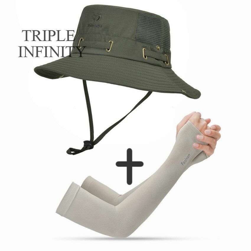 Summer Bucket Hat Mesh Breathable Outdoor Fishing Mountaineering Hiking Foldable