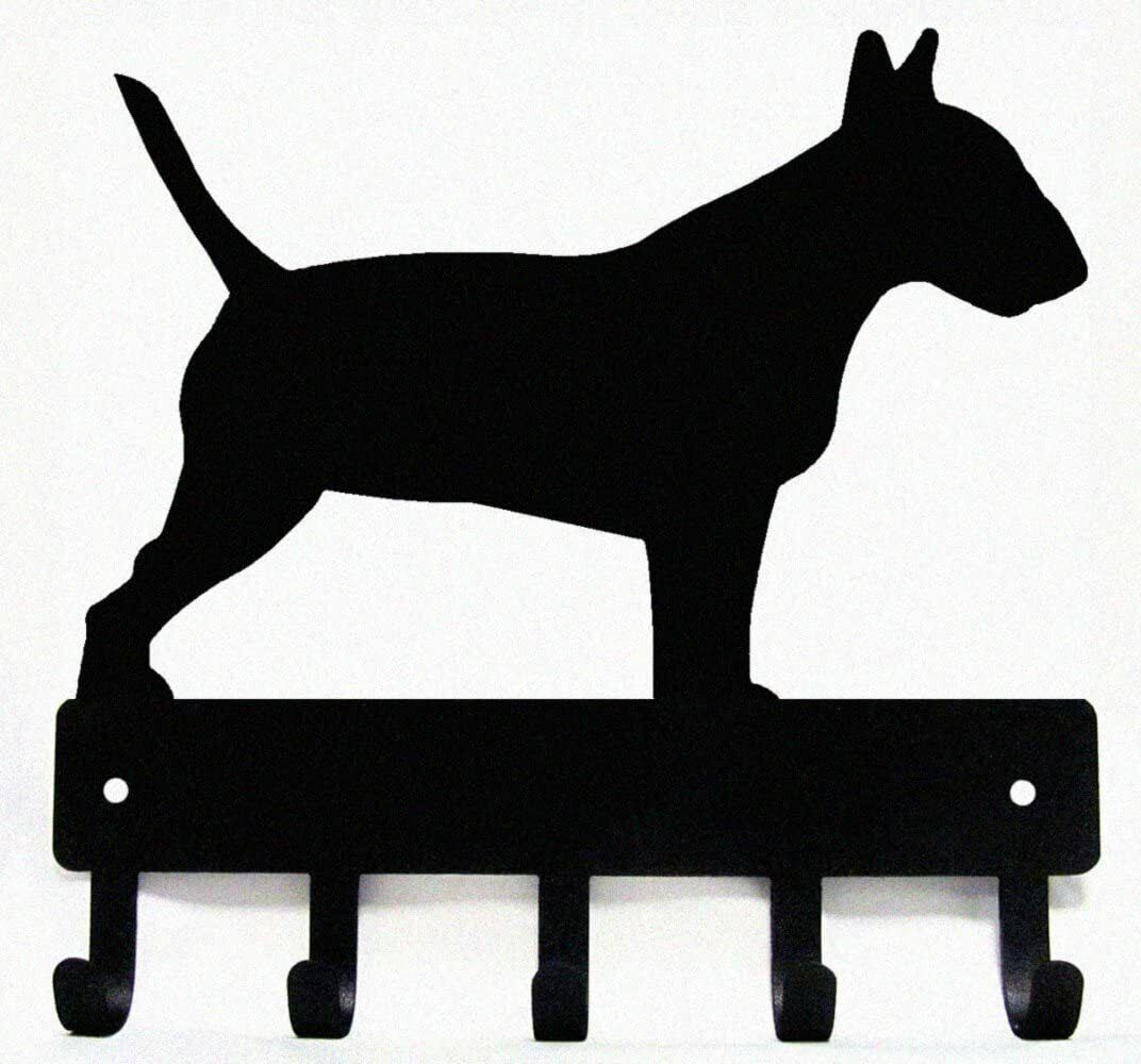 Bull Terrier Dog - Key Hooks & Keychain Holder-6 inch/9 inch Wide Metal Wall Art