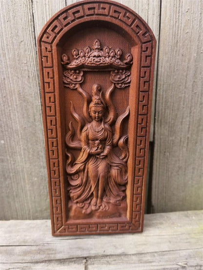 Lightning Struck Jujube Wood Carved Token Nine Tailed Fox Amulet Tool Collection
