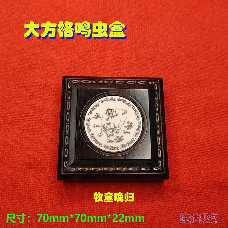 Zhang Shenglin Ebony Insect Box 70x70x22mm Decorative Inlay
